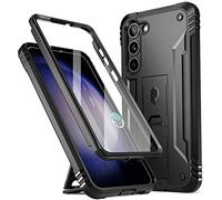 Poetic Revolution Case Compatible with Galaxy S23+ Plus 5G 6.7 inch, Full Body Rugged Shockproof Protective Cover Case with Kickstand, Built-in Screen Protector Work with Fingerprint ID, Black