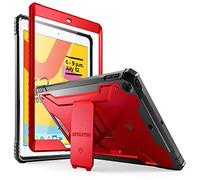 Poetic Revolution Case Designed for iPad 10.2 9th Generation (2021) / 8th Gen (2020) /7th Gen (2019) Case, Full-Body Rugged Shockproof Cover with Kickstand Built-in Screen Protector, Metallic Red