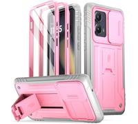 Poetic Revolution Case for Motorola Moto Edge 2024 [Not for 2023 Version], [Slide Camera Cover], Full-Body Military Grade Rugged Shockproof Cover with Kickstand and Built-in-Screen Protector, Pink