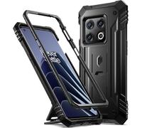 Poetic Revolution Case for OnePlus 10 Pro 5G, [20FT Mil-Grade Drop Tested], Full-Body Rugged Dual-Layer Shockproof Protective Cover Case with Kickstand, Black