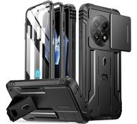 Poetic Revolution Case for OnePlus 13 5G, [Slide Camera Cover]，Built-in Screen Protector [Work with Fingerprint ID], [2 Front Frame] Full Body Rugged Shockproof Protective Case with Kickstand, Black