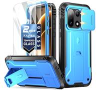 Poetic Revolution Case for OnePlus 15 5G, [Slide Camera Cover], [20FT Mil-Grade Drop Tested], Full-Body Military Grade Rugged Dual-Layer Shockproof Cover with Kickstand, Light Blue