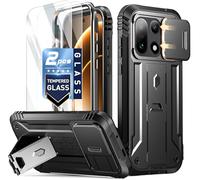 Poetic Revolution Case for OnePlus 15 5G, [Slide Camera Cover], [20FT Mil-Grade Drop Tested], Full-Body Military Grade Rugged Dual-Layer Shockproof Cover with Kickstand, Black