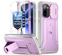 Poetic Revolution Case for OnePlus 15R 5G, [Slide Camera Cover], [20FT Mil-Grade Drop Tested], Full-Body Military Grade Rugged Dual-Layer Shockproof Cover with Kickstand, Purple/Gray