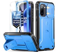 Poetic Revolution Case for OnePlus 15R 5G, [Slide Camera Cover], [20FT Mil-Grade Drop Tested], Full-Body Military Grade Rugged Dual-Layer Shockproof Cover with Kickstand, Light Blue