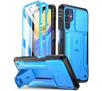 Poetic Revolution Case for Samsung Galaxy A15 5G, [Slide Camera Cover], [20FT Mil-Grade Drop Tested],Full-Body Military Grade Shockproof Cover with Kickstand and Built-in-Screen Protector, Light Blue