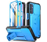 Poetic Revolution Case for Samsung Galaxy A25 5G, [Slide Camera Cover], [20FT Mil-Grade Drop Tested],Full-Body Military Grade Shockproof Cover with Kickstand and Built-in-Screen Protector, Light Blue