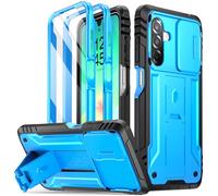 Poetic Revolution Case for Samsung Galaxy A26 5G,[Slide Camera Cover],[20FT Mil-Grade Drop Tested], Full-Body Rugged Shockproof Cover with Kickstand and Built-in-Screen Protector, Light Blue