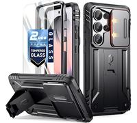 Poetic Revolution Case for Samsung Galaxy S26 Ultra, [Slide Camera Cover], [20FT Mil-Grade Drop Tested], Full-Body Military Grade Rugged Dual-Layer Shockproof Cover with Kickstand, Black