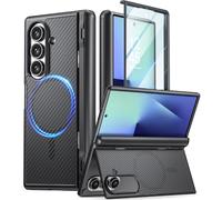 Poetic Revolution Flex Case for Galaxy Z Fold 7, [Hidden Foldable Kickstand][Hinge Protection][MagSafe Compatible], Full Body Shockproof Galaxy Z Fold 7 Cover with Built-in-Screen Protector, Black