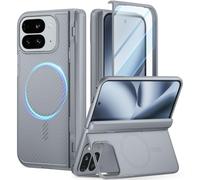 Poetic Revolution Flex Case for Google Pixel 10 Pro Fold, [Foldable Kickstand][Hinge Protection][MagSafe Compatible], Shockproof Slim Pixel 10 Pro Fold Cover with Built-in-Screen Protector, Gray