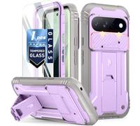 Poetic Revolution for Google Pixel 11 Pro XL Case, [Slide Camera Cover], [Tempered Glass Screen Protector][20FT Mil-Grade Drop Tested], Full-Body Dual-Layer Shockproof Cover with Kickstand, Purple