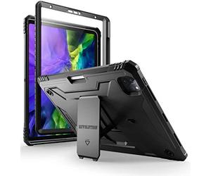 Poetic Revolution Series Case Compatible with iPad Pro 11 2021 & 2020 & 2018 Kickstand Rugged, Full-Body Heavy Duty Case, Built-in-Screen Protector, Black