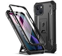 Poetic Revolution Series Case Compatible with iPhone 13 6.1 inch (2021 Release), Full-Body Rugged Shockproof Heavy Duty Protective Cover with Kickstand and Built-in Screen Protector, Black