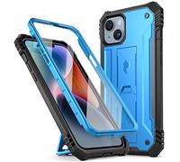 Poetic Revolution Series Case Compatible with iPhone 14 Plus 6.7 inch (2022 Release), Full-Body Rugged Shockproof Heavy Duty Protective Cover with Kickstand and Built-in Screen Protector, LightBlue