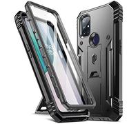 Poetic Revolution Series Case for OnePlus Nord N10 5G, Full-Body Rugged Dual-Layer Shockproof Protective Cover with Kickstand and Built-in-Screen Protector, Black
