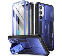 Poetic Spartan Case Compatible with Galaxy S24 5G 6.2 inch, Built-in Screen Protector Work with Fingerprint ID, Full Body Rugged Shockproof Protective Cover Case with Kickstand, Midnight Blue