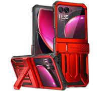 Poetic Spartan Case Compatible with Motorola Moto Razr 40 Ultra 5G,[Kickstand][Hinge Protection], Full-Body Rugged Shockproof Protective Cover with Kickstand, Metallic Red