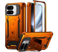 Poetic Spartan Case for Google Pixel 10 Pro Fold, [Hinge Protection] [Kickstand] [Mil-Grade Protection] Full-Body Shockproof Protective Rugged Cover with Built-in Screen Protector, Metallic Orange