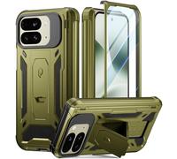 Poetic Spartan Case for Google Pixel 10 Pro Fold, [Hinge Protection] [Kickstand] [Mil-Grade Protection] Full-Body Shockproof Protective Rugged Cover with Built-in Screen Protector, Metallic Green