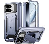 Poetic Spartan Case for Google Pixel 10 Pro Fold, [Hinge Protection] [Kickstand] [Mil-Grade Protection] Full-Body Shockproof Protective Rugged Cover with Built-in Screen Protector, Metallic Sky Blue