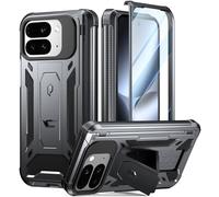 Poetic Spartan Case for Google Pixel 10 Pro Fold, [Hinge Protection] [Kickstand] [Mil-Grade Protection] Full-Body Shockproof Protective Rugged Cover with Built-in Screen Protector, Metallic Gun Metal