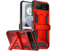 Poetic Spartan Case for Motorola Moto Razr 40 2023,[Kickstand][Hinge Protection][20FT Mil-Grade Drop Tested], Full-Body Rugged Shockproof Protective Cover with Kickstand, Metallic Red