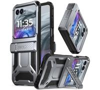 Poetic Spartan Case for Motorola Moto Razr 50 2024,[Kickstand][Hinge Protection][20FT Mil-Grade Drop Tested], Full-Body Rugged Shockproof Protective Cover with Kickstand, Metallic Gun metal