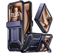 Poetic Spartan Case for Motorola Moto Razr 50 Ultra 2024,[Kickstand][Hinge Protection], Full-Body Rugged Shockproof Protective Cover with Kickstand, Metallic Blue