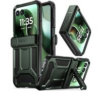 Poetic Spartan Case for Motorola Moto Razr 60 Ultra 2025,[Kickstand][Hinge Protection][20FT Mil-Grade Drop Tested], Full-Body Rugged Shockproof Protective Cover with Kickstand, Metallic Green