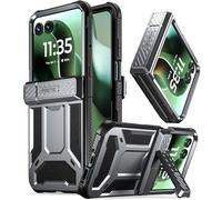 Poetic Spartan Case for Motorola Moto Razr 60 Ultra 2025,[Kickstand][Hinge Protection][20FT Mil-Grade Drop Tested], Full-Body Rugged Shockproof Protective Cover with Kickstand, Metallic Gun Metal