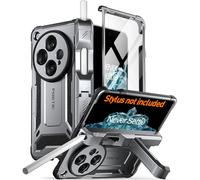Poetic Spartan Case for OnePlus Open/Oppo Find N3, [Hinge Protection] [Kickstand] [Oppo Pen Holder] Full-Body Protective Rugged Cover, Built-in Screen Protector, Gun Metal