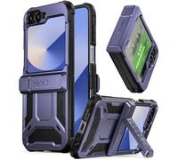 Poetic Spartan Case for Samsung Galaxy Z Flip 6 5G (2024), [Kickstand][Built-in Screen Protector][Hinge Protection][20FT Drop Tested], Full-Body Rugged Shockproof Protective Cover, Midnight Blue