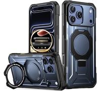 Poetic Spartan Case with Ring Stand for iPhone 17 Pro Max, [Camera Control Button][Magsafe Compatible], Full Body Rugged ShockProof Protective Cover Case, Midnight Blue