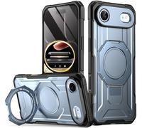 Poetic Spartan Case with Ring Stand for iPhone Air, [Camera Control Button][Magsafe Compatible], Full Body Rugged ShockProof Protective Cover Case, Metallic Sky Blue