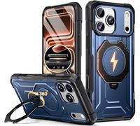 Poetic Spartan for iPhone 17 Pro Max Case, | Camera Control Button | 360° Rotate Magnetic Ring Kickstand | Compatible with MagSafe | Full Body Rugged Shockproof Protective Cover Case | Midnight Blue