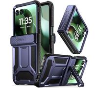 Poetic Spartan Case for Motorola Moto Razr 60 Ultra 2025,[Kickstand][Hinge Protection][20FT Mil-Grade Drop Tested], Full-Body Rugged Shockproof Protective Cover with Kickstand, Metallic Blue