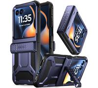 Poetic Spartan Case for Motorola Moto Razr 60 2025,[Kickstand][Hinge Protection][20FT Mil-Grade Drop Tested], Full-Body Rugged Shockproof Protective Cover with Kickstand, Metallic Blue