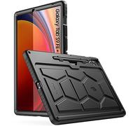 Poetic TurtleSkin Case for Samsung Galaxy Tab S9 FE | Fan Edition Plus (2023 Release) 12.4 inch Case with S Pen Holder, Heavy Duty Shockproof Kids Friendly Protective Silicone Cover, Black