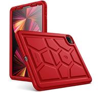 Poetic TurtleSkin Heavy Duty Case Designed for iPad Pro 11 Inch 4th Gen 2022 / 3rd Gen 2021 / 2nd Gen 2020 / 1st Gen 2018, Rugged Shockproof Drop Protection Kids Friendly Silicone Cover Case, Red