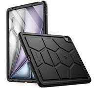 Poetic TurtleSkin Series Designed for iPad Air 13 (2024) Case, Heavy Duty Shockproof Kids Friendly Silicone Protection Cover, Black