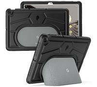 Poetic TurtleSkin Series for Google Pixel Tablet Case 11 inch (2023), Heavy Duty Shockproof Rugged Kids Friendly Drop Protection Silicone Cover Case, Black