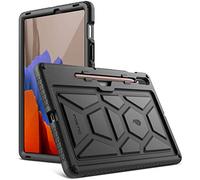 Poetic TurtleSkin Series for Samsung Galaxy Tab S7 (2020 Release) / S8 (2022 Release) 11''inch Tablet Case with S Pen Holder, Heavy Duty Shockproof Kids Friendly Protective Silicone Cover, Black