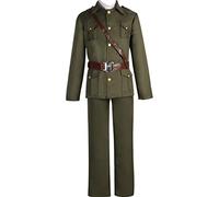 Poetic Walk Anime Cosplay Costume Uniform Green Army Suit Halloween Custom (Green-Men, Large)