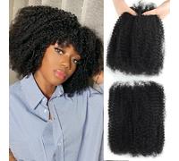 poetically Afro Kinkys Human Hair 14 Inch Natural Black Afro Curly Human Hair for Twist Dreadlock Extensions Repair Locs Braids 50g Mini Twist Braiding Hair