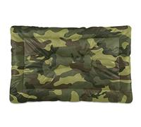 Poeticcity Abstract Green Camouflage Texture Dog Cat Bed Mat, Soft Crate Pad Mattress Cushion for Small Medium Pets, Anti Slip Sleeping Kennel Mat Washable & Dry 24x18 inch