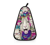 Poeticcity Colorful Sheep 2 Pcs Hanging Kitchen Hand Towels, Hanging Tie Towels with Hook & Loop Dishcloths Sets, Decorative Absorbent Tea Bar Bath Hand Towel