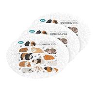Poeticcity Guinea Pig Breeds Pet Rodents Isolated on White 3PCs Scrub Sponges, Two-Sided Dishes Oval Foam Wood Pulp Pop up Sponge Cleaning Kitchen Non-Scratch Compressed Scrubber Sponges
