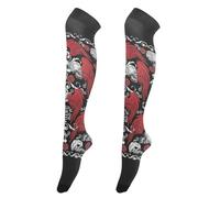 Poeticcity High Thigh Socks Casual Leg Warmers Boot Sock Over Knee Long Stockings, Multi 2, One size