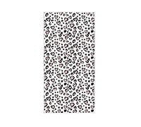 Poeticcity Leopard Jaguar Skin with Pink Hearts Black Spots Animal Print Soft Face Bath Towel, Highly Absorbent Dish Hand Kitchen Dish Towels Washcloth for Hotel Kitchen Beach Gym Yoga 30 x 15 inches